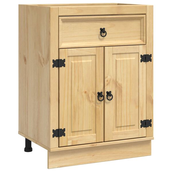 vidaXL Armoire avec tiroir SKI Brun Miel 60 x 46 x 81,5 cm Pin massif