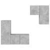 vidaXL Unit&eacute;s murales TV 4 pcs gris b&eacute;ton bois d'ing&eacute;nierie