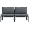 vidaXL Mobilier de jardin avec coussin avec oreiller Anthracite Acier