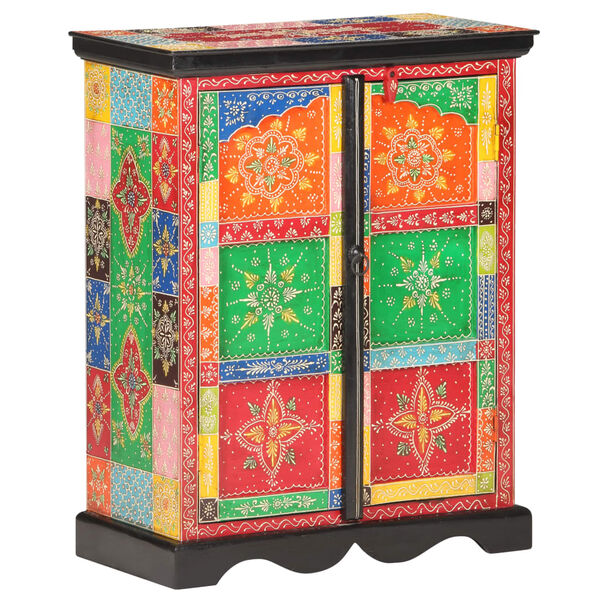 vidaXL Buffet peint &agrave; la main 60x30x75 cm Bois de manguier massif