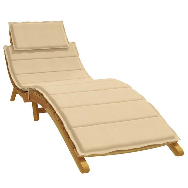 vidaXL Coussin de chaise longue beige m&eacute;lang&eacute; 186x58x4 cm tissu