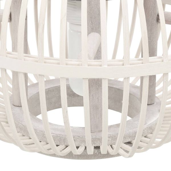 vidaXL Lampe suspendue Blanc Osier 40 W 30x22 cm Globe E27