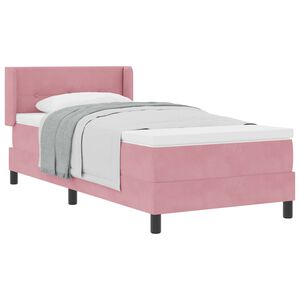 vidaXL Lit &agrave; ressorts avec t&ecirc;te de lit Rose 200 x 80 cm Velours