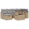 vidaXL Ensemble de canap&eacute; de jardin 7 pc Beige polyrotin