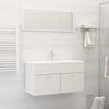 vidaXL Ensemble de meubles de bain Blanc brillant Bois d'ing&eacute;nierie