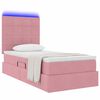 vidaXL Lit avec rangement et LED avec LED Rose 100 x 200 cm Velours