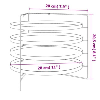 vidaXL Plaques à pizza 4 pcs avec support Ø 28 cm acier