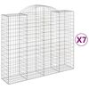 vidaXL Paniers &agrave; gabions arqu&eacute;s 7 pcs 200x50x160/180 cm Fer galvanis&eacute;