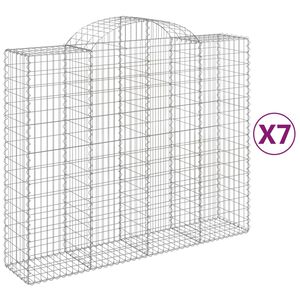 vidaXL Paniers &agrave; gabions arqu&eacute;s 7 pcs 200x50x160/180 cm Fer galvanis&eacute;