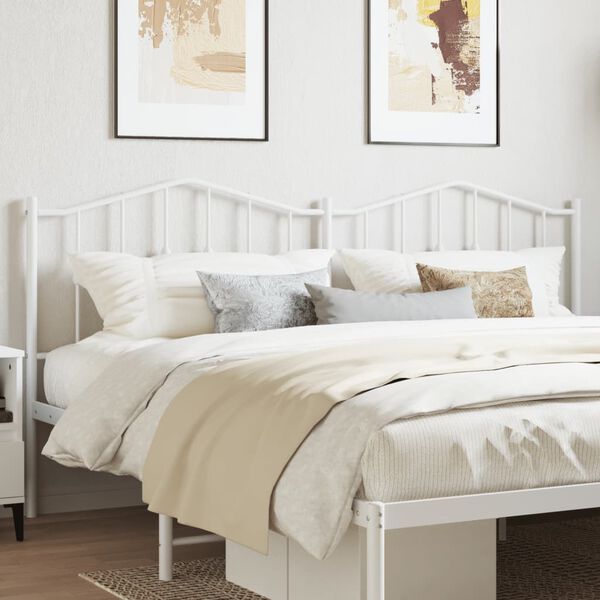 vidaXL T&ecirc;te de lit de remplacement m&eacute;tal blanc 160 cm
