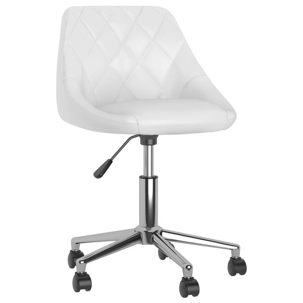 vidaXL Chaises pivotantes &agrave; manger lot de 4 Blanc Similicuir