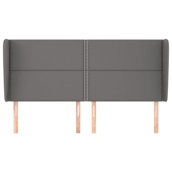 vidaXL T&ecirc;te de lit avec oreilles Gris 183x23x118/128 cm Similicuir