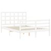 vidaXL Cadre de lit sans matelas blanc bois massif