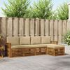 vidaXL Ensembles de canap&eacute;s avec coussin 5 pcs Naturel et Beige