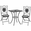 vidaXL Ensemble de bistro 3 pcs mosa&iuml;que Carreau c&eacute;ramique noir Blanc