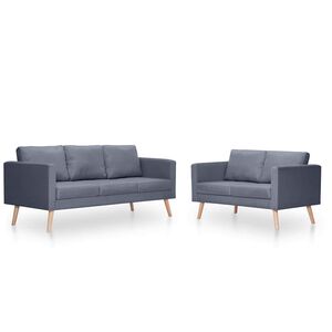 vidaXL Ensemble de canap&eacute;s &agrave; 2 places et &agrave; 3 places Tissu Gris fonc&eacute;