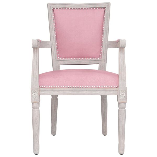 vidaXL Chaise &agrave; manger Rose Velours