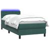 vidaXL Sommier &agrave; lattes de lit et matelas et LED vert fonc&eacute; 90x220 cm velours