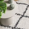 vidaXL Tapis shaggy &agrave; poils longs moderne cr&egrave;me et noir 80x250 cm