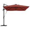 vidaXL Parasol Roma à Bras Déporté Rouge et Noir 352 x 251 x 265 cm