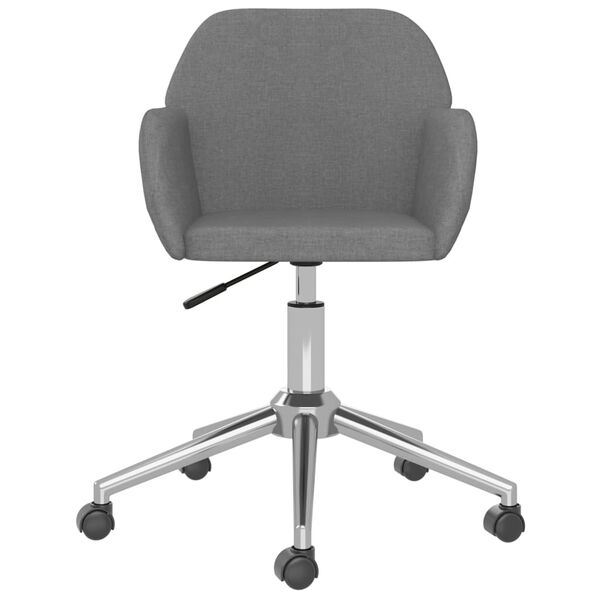 vidaXL Chaise pivotante de bureau Gris clair Tissu