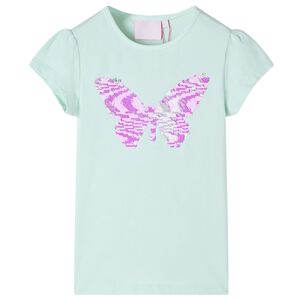 T-shirt pour enfants &agrave; mancherons menthe clair 128