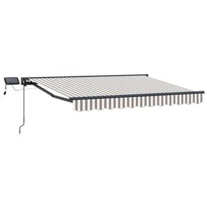 vidaXL Cadre de store manuel avec LEDs Gris clair et blanc 2,5 x 2 m