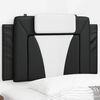 vidaXL Coussin de t&ecirc;te de lit Viana noir et blanc 80 cm similicuir