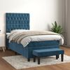 vidaXL Sommier &agrave; lattes de lit avec matelas Bleu fonc&eacute; 100x200 cm