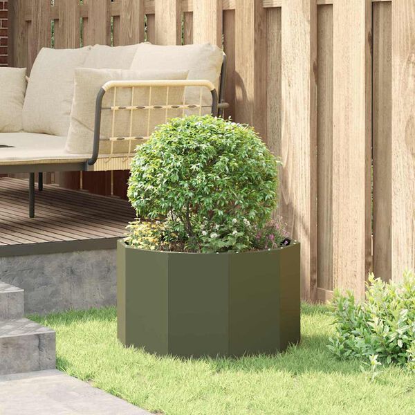 vidaXL Jardini&egrave;re Vert olive 60 x 60 x 35 cm Acier