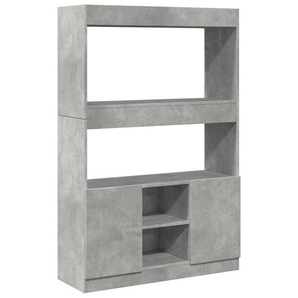 vidaXL Buffet haut gris b&eacute;ton 92x33x140 cm bois d'ing&eacute;nierie