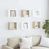vidaXL &Eacute;tag&egrave;res cube murales 6 pcs Blanc et ch&ecirc;ne sonoma 26x15x26 cm