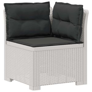 vidaXL Canap&eacute; de jardin 1 place avec coussins look rotin PP Blanc