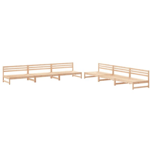 vidaXL Salon de jardin 6 pcs Bois de pin massif