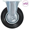 vidaXL 12 pcs Roulettes fixes 125 mm