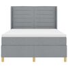 vidaXL Lit &agrave; Ressorts avec matelas Gris clair 140 x 200 cm tissu