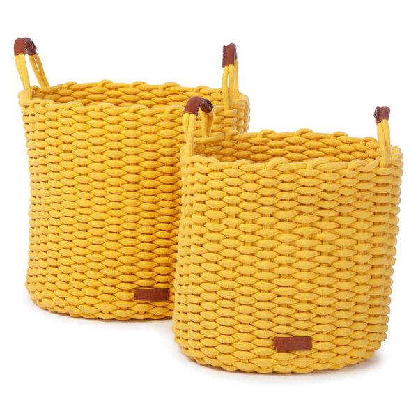 KidsDepot Ensemble de paniers 2 pcs Korbo L Coton Jaune