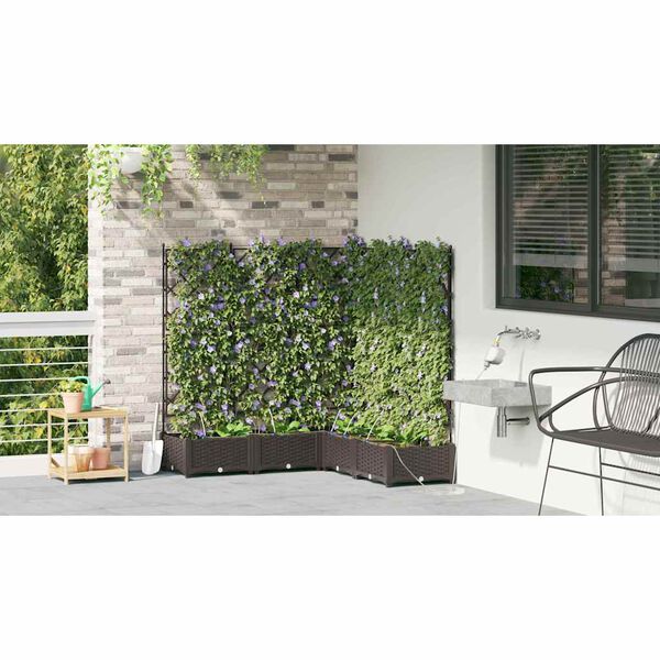 vidaXL Cache-pot de jardin 5 pcs Marron Acier