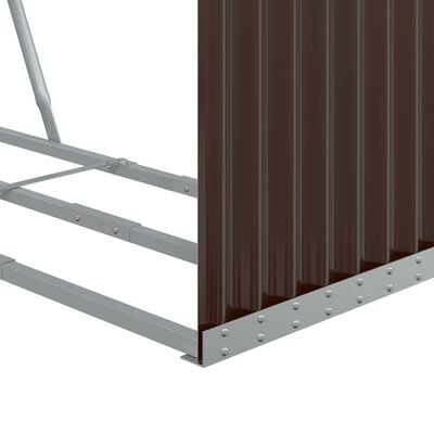 vidaXL Porte-bûches marron 120x45x140 cm acier galvanisé