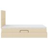 vidaXL Lit de Rangement Crème 120 x 200 cm Cuir synthétique