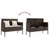 vidaXL Banc de jardin avec coussins marron r&eacute;sine tress&eacute;e