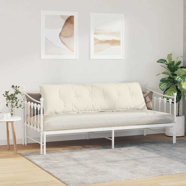 vidaXL Coussin de Dos Cr&egrave;me 180 x 50 cm Tissu en velours c&ocirc;tel&eacute;