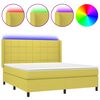 vidaXL Sommier &agrave; lattes de lit matelas et LED Vert 160x200 cm Tissu