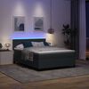 vidaXL Lit &agrave; ressort LED Gris fonc&eacute; et blanc 140 x 190 cm