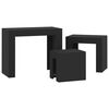 vidaXL Tables basses gigognes 3 pcs noir bois d'ing&eacute;nierie