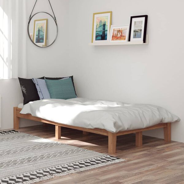 vidaXL Cadre de lit Bois de teck massif 100x200 cm