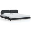 vidaXL Cadre de lit sans matelas Zadar noir 200x200 cm similicuir