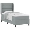 vidaXL Lit &agrave; ressorts avec matelas Gris clair 90 x 190 cm tissu