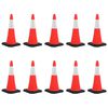 vidaXL C&ocirc;nes de signalisation r&eacute;fl&eacute;chissants &agrave; base lourde 10 pcs 75cm