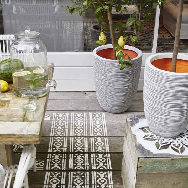 Capi Pot &agrave; fleurs Nature Rib 46 x 58 cm Ivoire PKOFI783